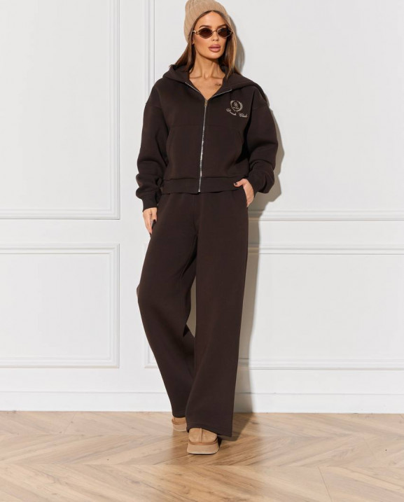 94/1 Спортивний костюм на флісі з капюшоном та вишивкою